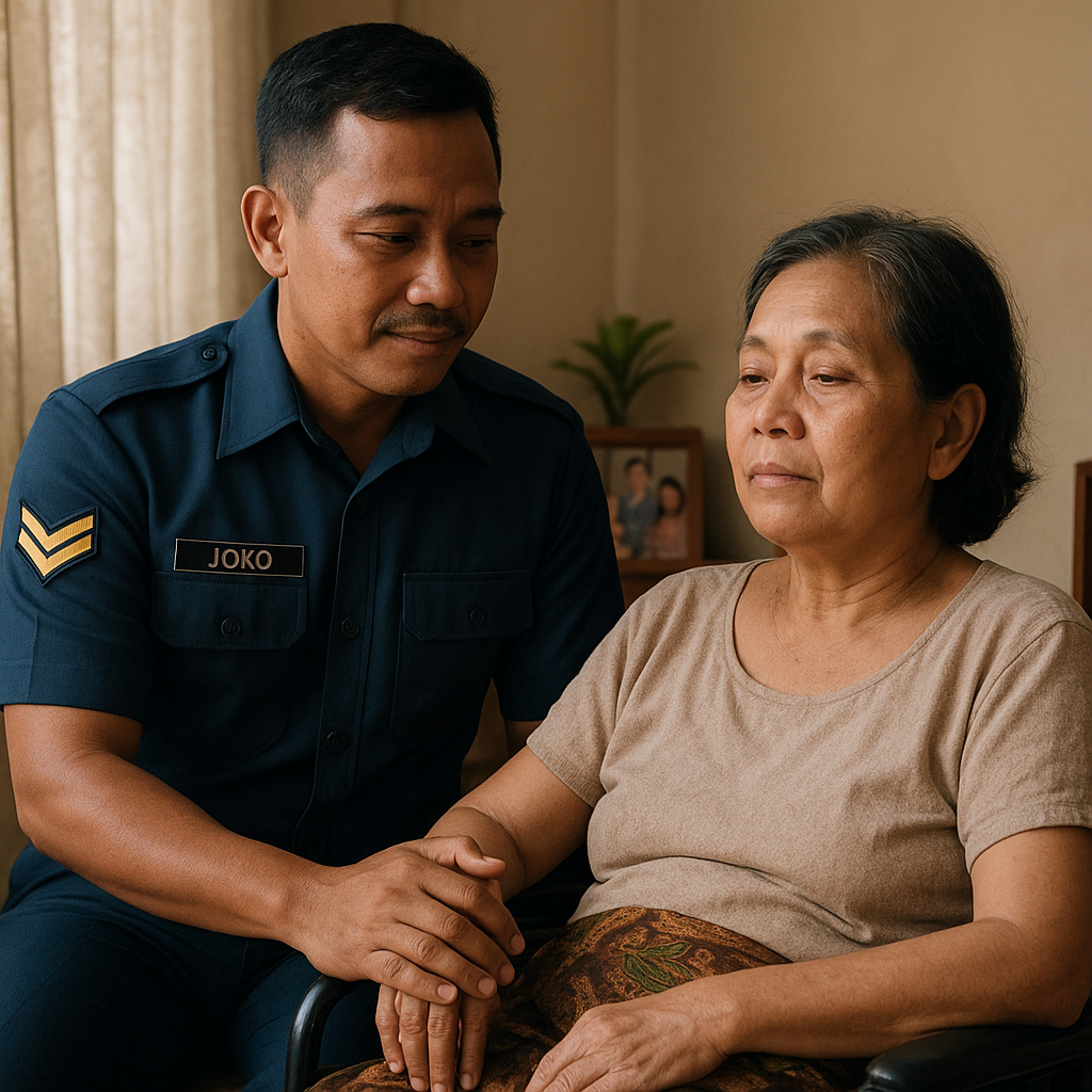 Kisah Haru Bintara TNI AU Rawat Istri yang Lumpuh Akibat Stroke Selama 15 Tahun