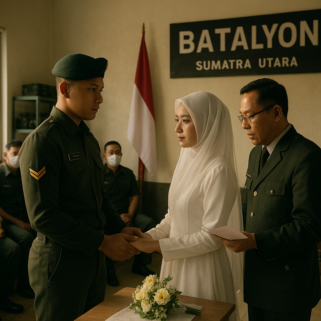 Upacara Pernikahan Sederhana di Asrama Batalyon, Sang Suami Langsung Bertugas ke Daerah Konflik