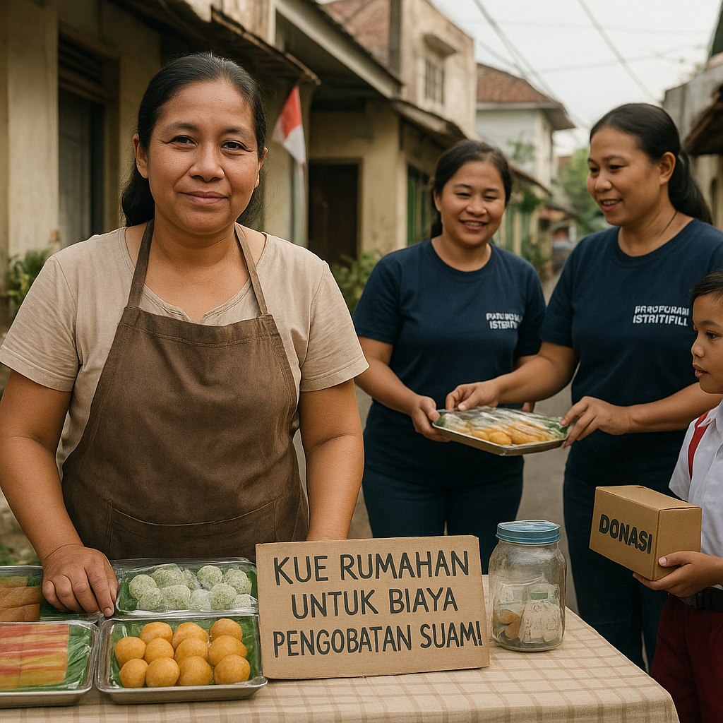 Ketika Ibu Prajurit TNI AL Rela Berjualan Kue Demi Biaya Pengobatan Suami Sakit