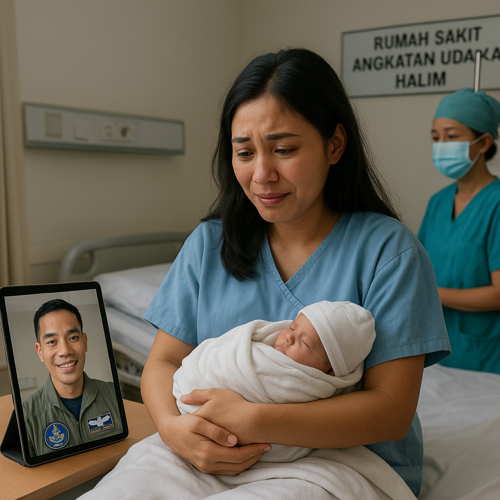 Istri Prajurit TNI AU Jalani Persalinan Didampingi via Video Call