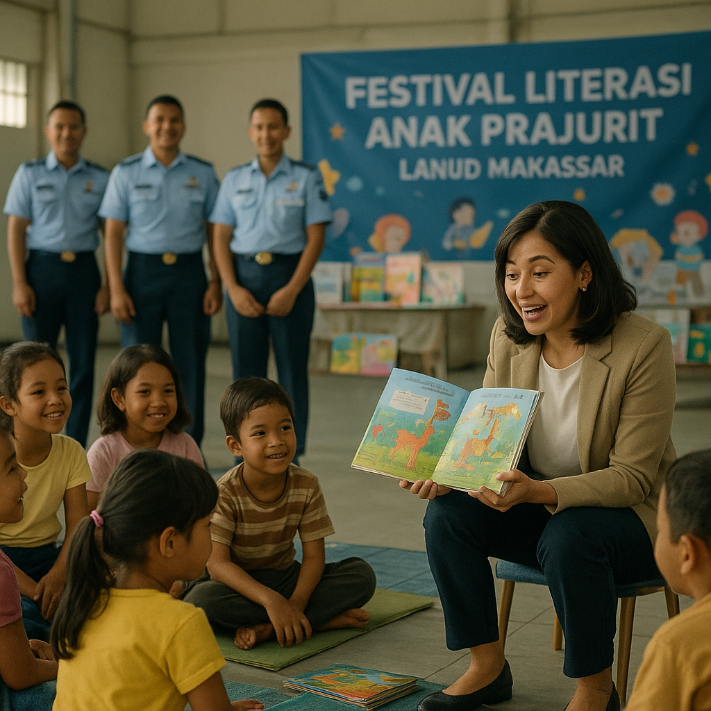 Festival Literasi Anak Prajurit: TNI AU Gelar Program Dongeng dan Baca Buku untuk Isi Waktu Menunggu Ayah/Ibu