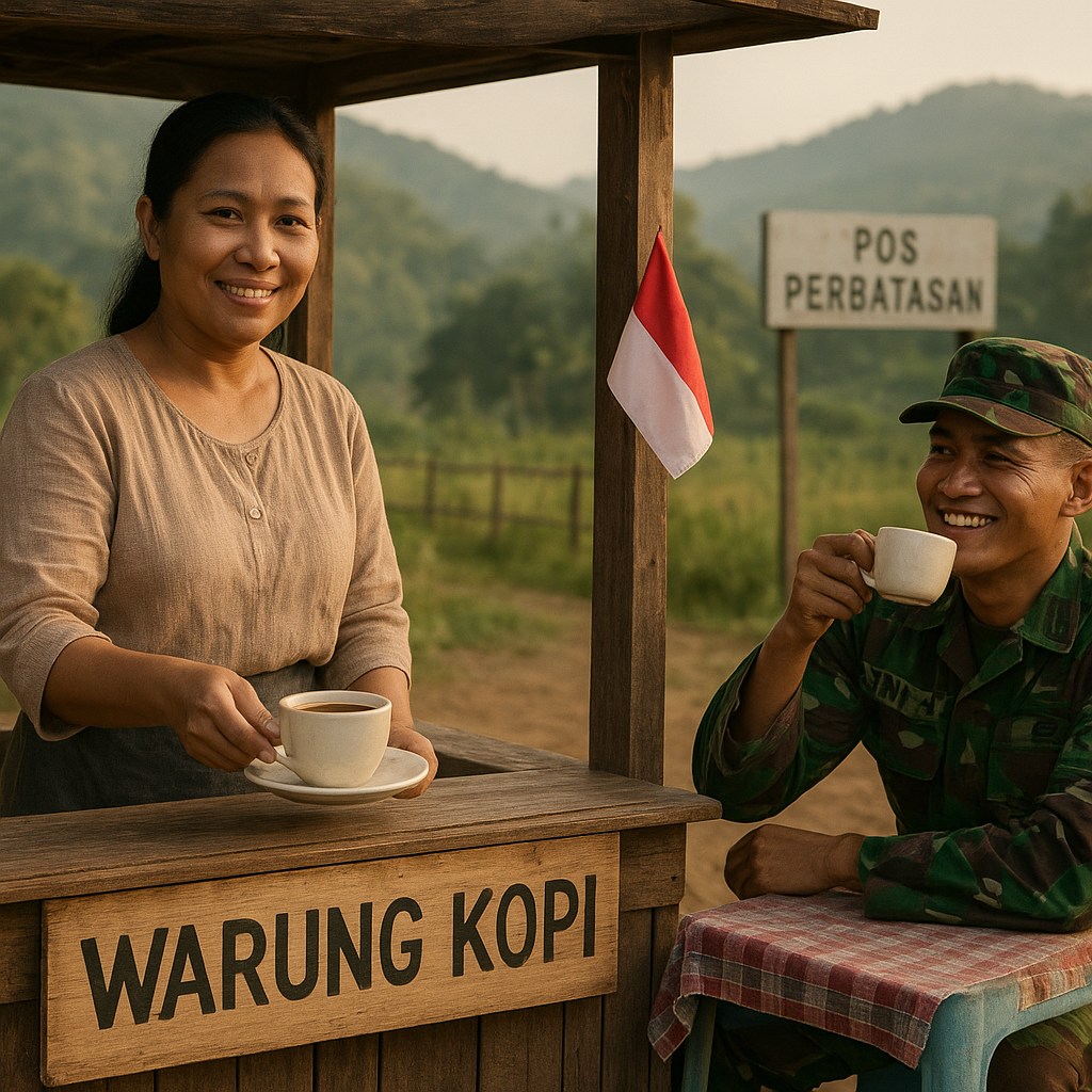 Istri Prajurit TNI di Perbatasan Buka Warung Kopi, Dukung Ekonomi Keluarga
