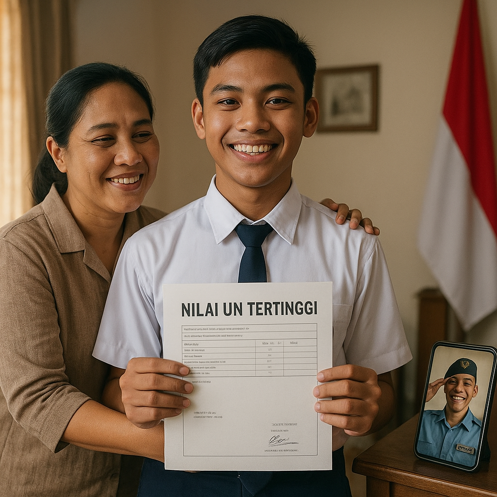 Anak Prajurit TNI AU Raih Nilai UN Tertinggi, Berkat Disiplin dan Dukungan Orang Tua