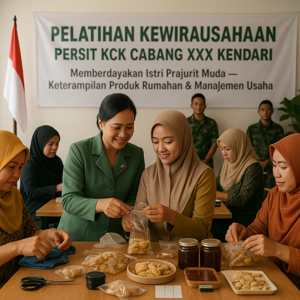 Persit KCK Kendari Gelar Pelatihan Kewirausahaan untuk Istri Prajurit Muda
