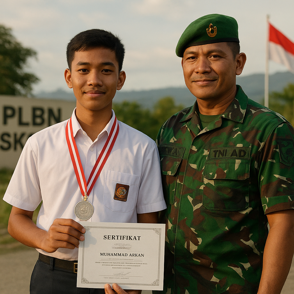Anak Prajurit TNI AD di Perbatasan RI-PNG Juara OSN Tingkat Nasional