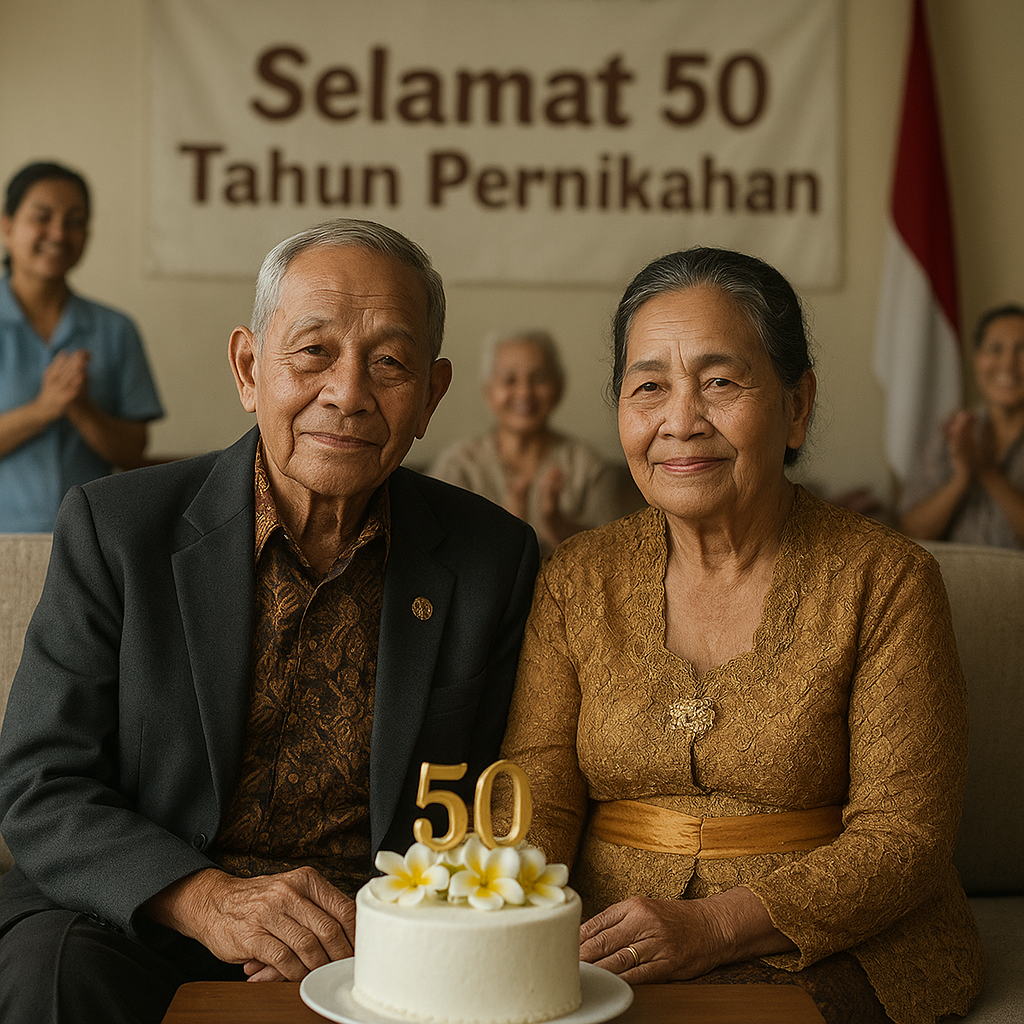 Pasangan Lansia, Mantan Prajurit TNI dan Istrinya, Rayakan 50 Tahun Pernikahan di Panti