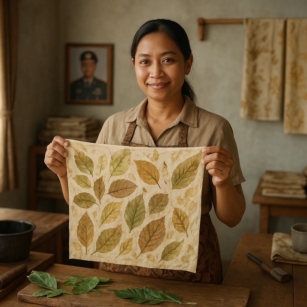 Istri Prajurit TNI AU Sukses Bangkitkan Ekonomi Keluarga lewat Batik Ecoprint