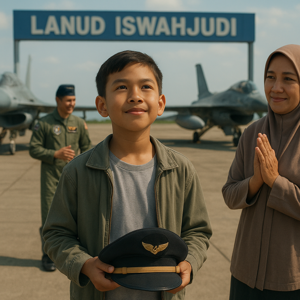 Anak Prajurit TNI AU yang Bercita-cita Jadi Pilot Tempur, Kunjungi Lanud Iswahjudi