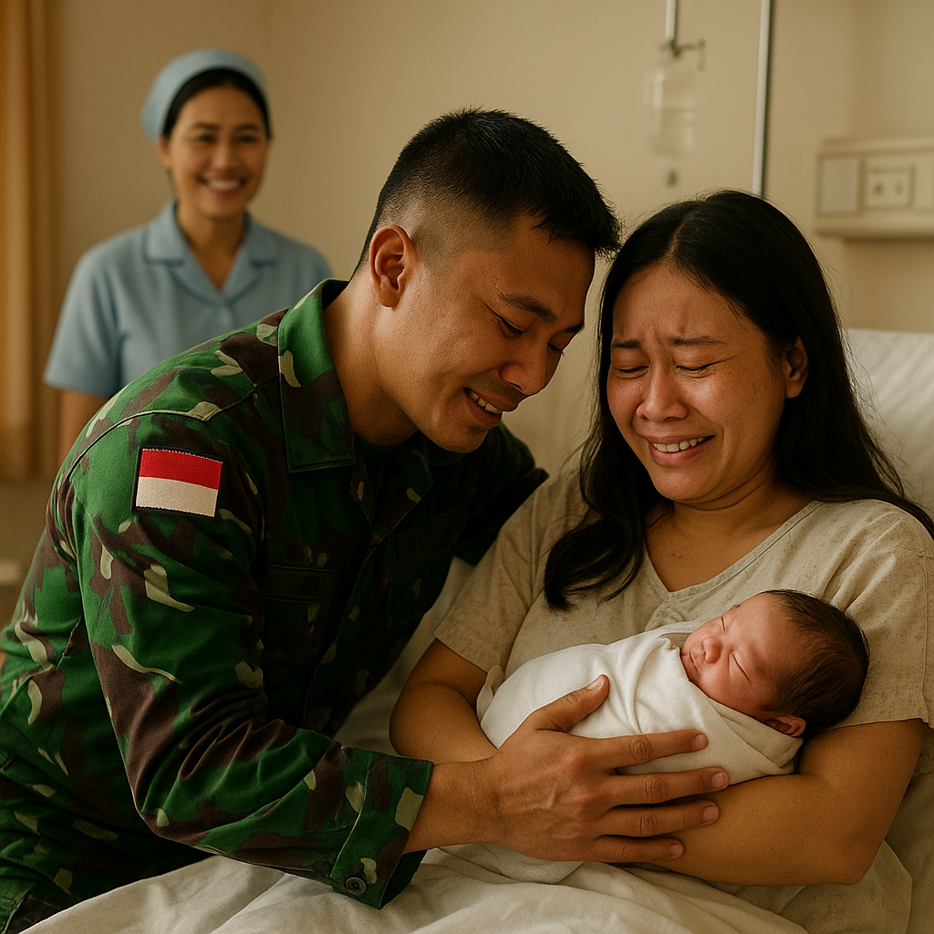 Pulang dari Tugas Perbatasan, Prajurit TNI AD Kejutkan Istri yang Baru Melahirkan