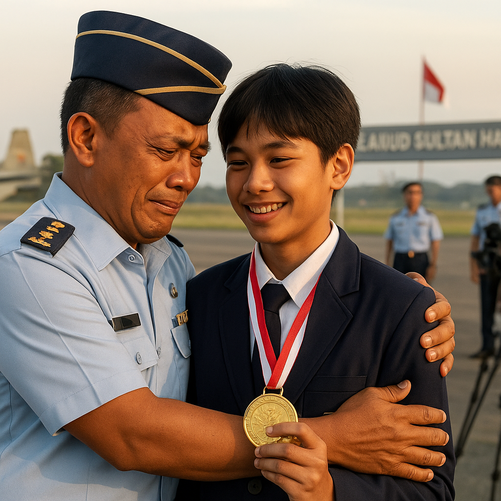 Anak Prajurit TNI AU Raih Medali Emas Olimpiade Sains Nasional, Ayah Terharu di Tengah Tugas