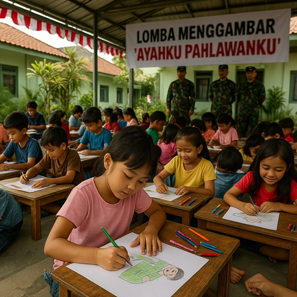 Anak-anak Prajurit TNI Ikuti Lomba Menggambar "Ayahku Pahlawanku"