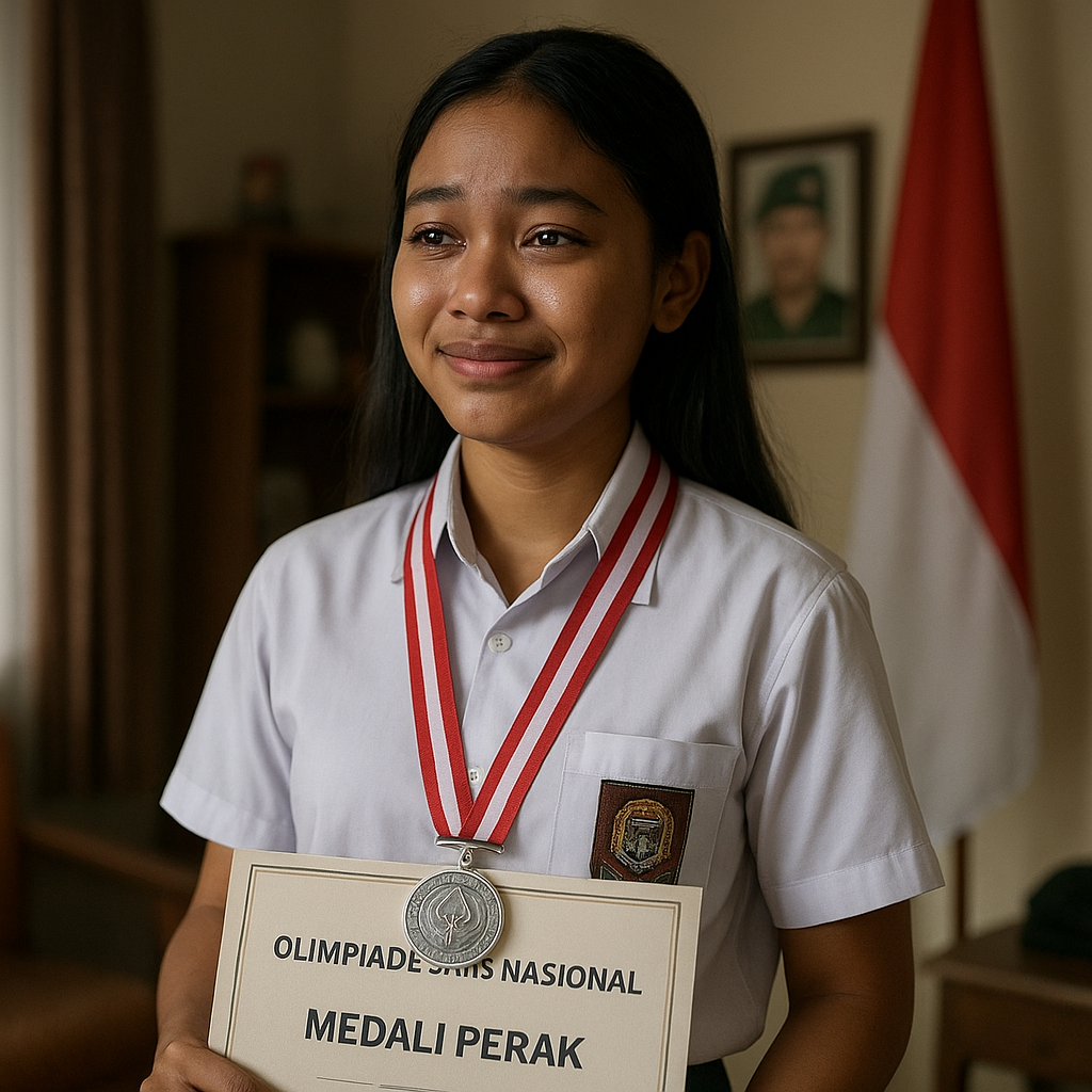 Anak Prajurit TNI AD Raih Juara Olimpiade Sains, Dedikasikan untuk Ayah yang Sedang Bertugas