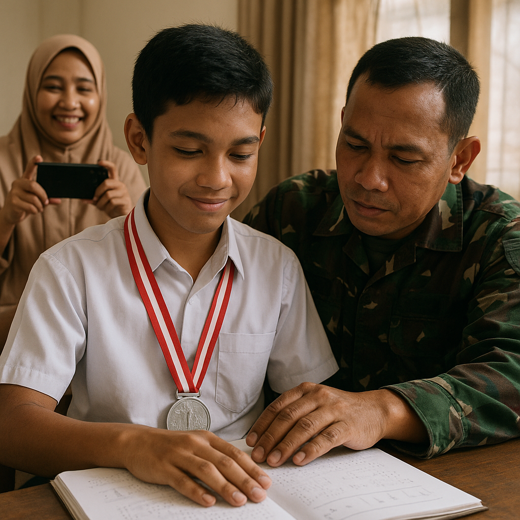 Anak Prajurit Tunanetra Raih Juara Olimpiade Matematika, Dibimbing Ayah lewat Braille