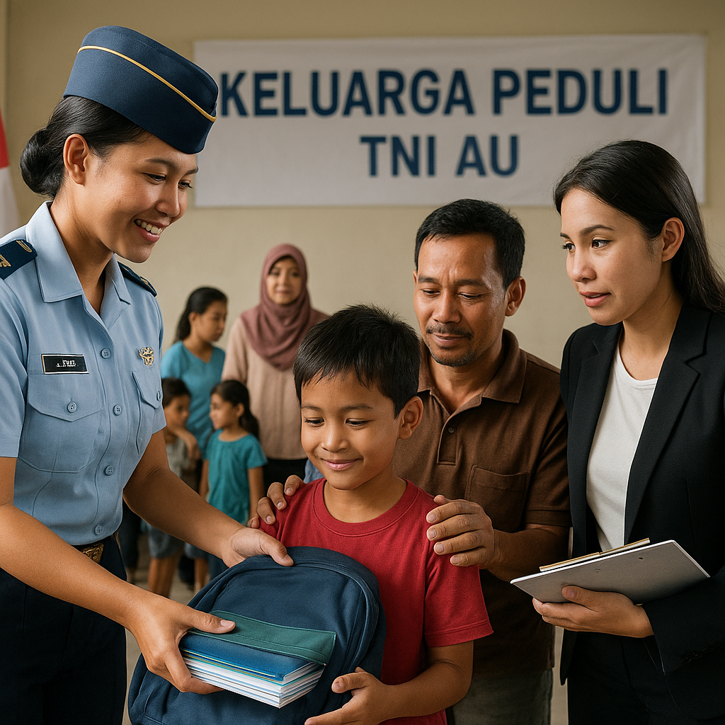 Program 'Keluarga Peduli' TNI AU Bantu Pendidikan Anak Prajurit yang Terkena PHK Orang Tuanya