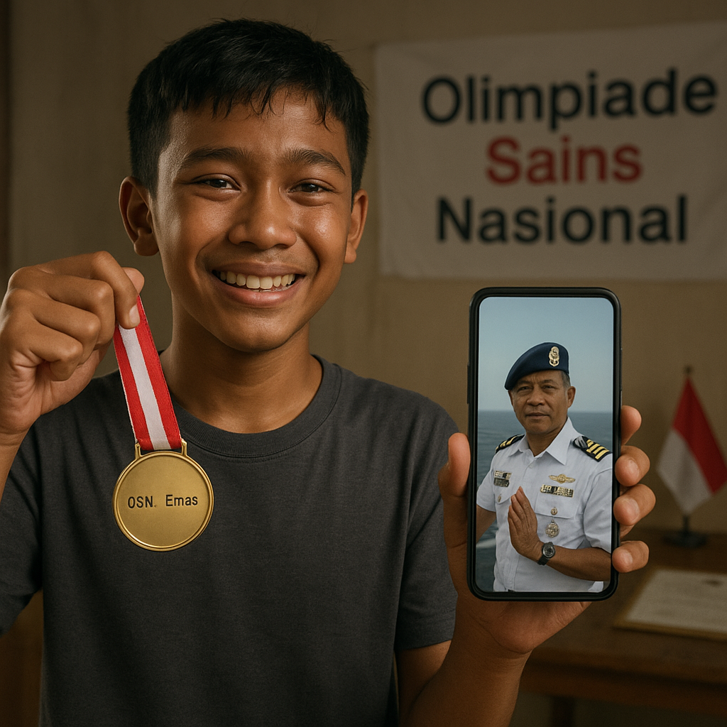 Anak Prajurit TNI AL Raih Juara Olimpiade Sains Nasional, Berkat Disiplin dan Doa dari Ayah di Kapal