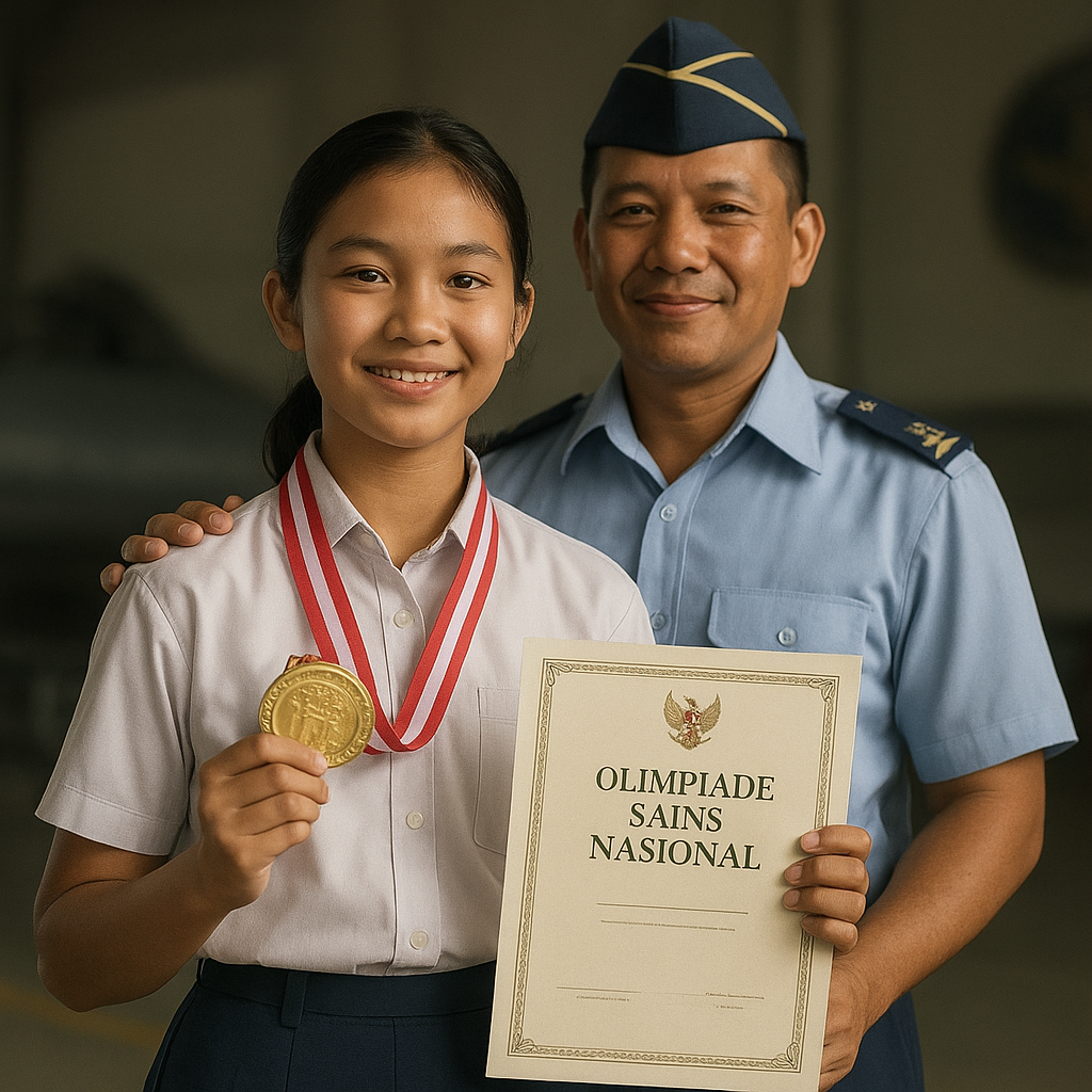 Anak Prajurit TNI AU Juara Olimpiade Sains, Dedikasi Ayah di Skadron Jadi Inspirasi
