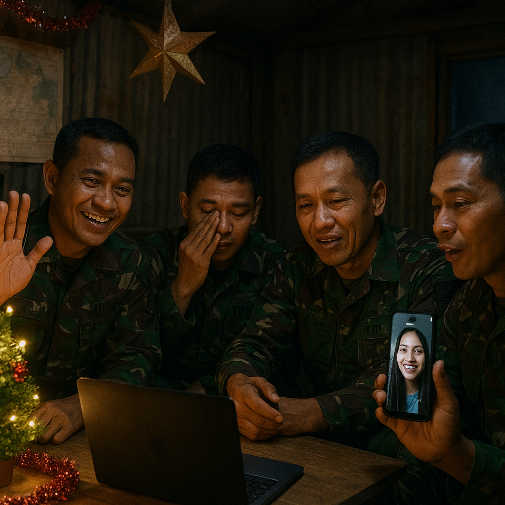 Natal di Pos Perbatasan: Prajurit TNI AD Rayakan dengan Keluarga via Video Call
