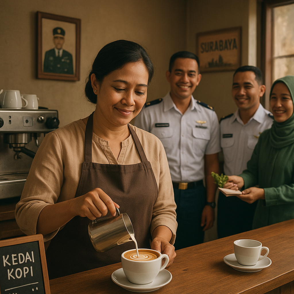 Janda Prajurit TNI AL Dirikan Kedai Kopi, Dukungan Rekan Almarhum dan Persit Jadi Penopang