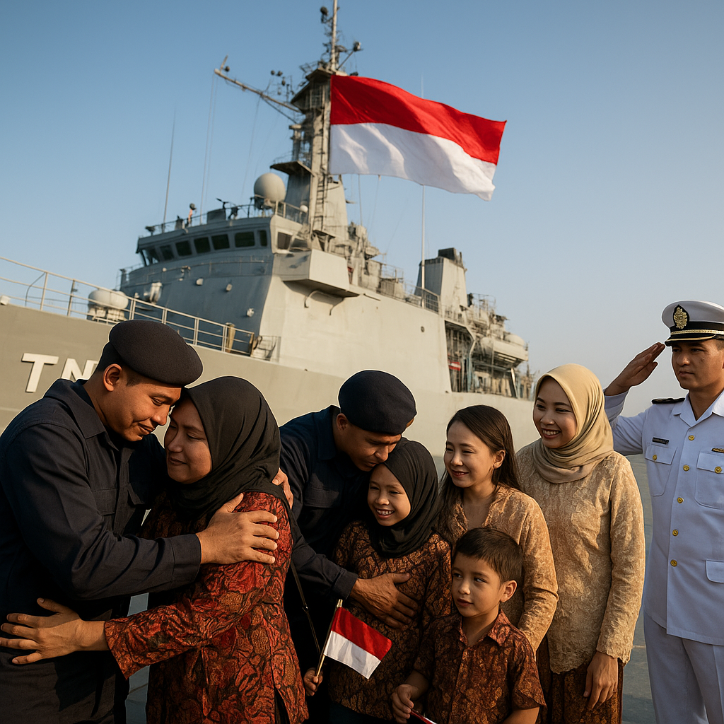 Upacara 17-an di Kapal: Keluarga Prajurit TNI AL Diberangkatkan ke Kapal untuk Rayakan HUT RI Bersama