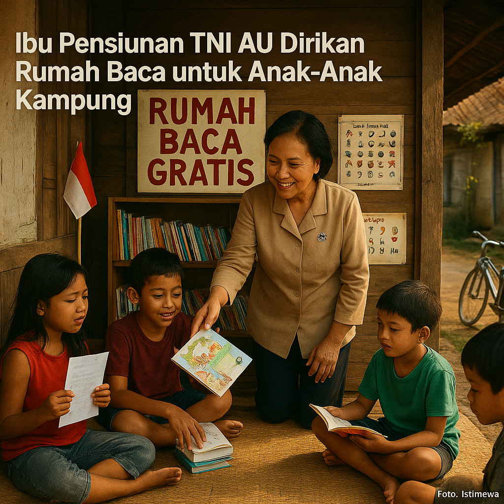 Ibu Pensiunan TNI AU Dirikan Rumah Baca untuk Anak-Anak Kampung, Terinspirasi dari Surat Anak Prajurit