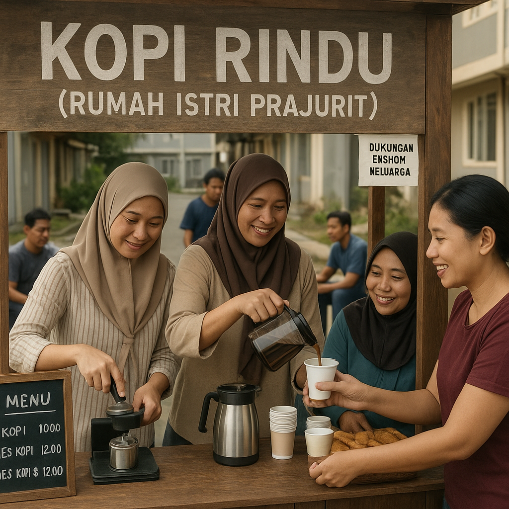 Kerja Sama Istri Prajurit Dirikan Warung Kopi untuk Dukung Ekonomi Keluarga