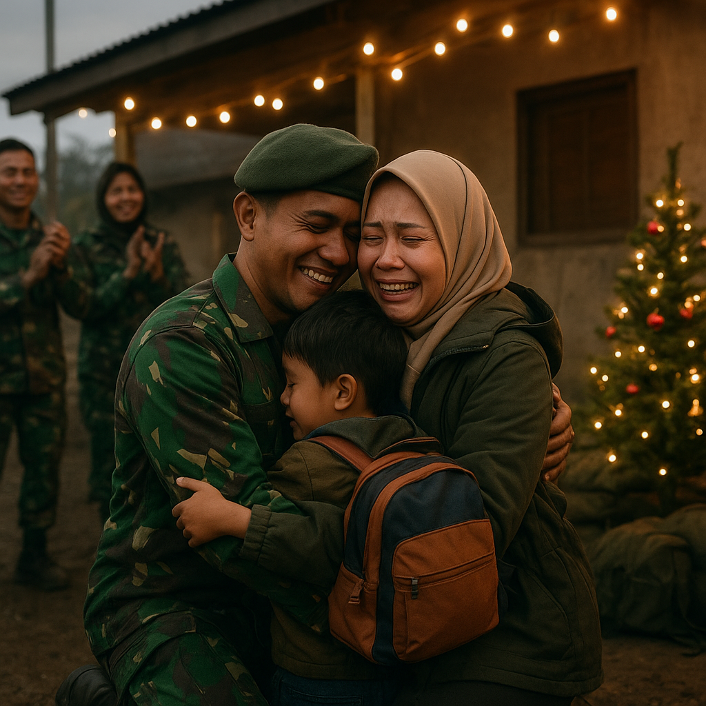 Kejutan Natal di Pos Terdepan: Keluarga Prajurit Sambangi Tempat Tugas