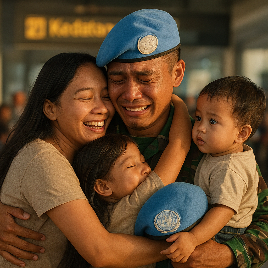 Hangatnya Pelukan Anak Sambut Kepulangan Prajurit TNI dari Misi Perdamaian Kongo