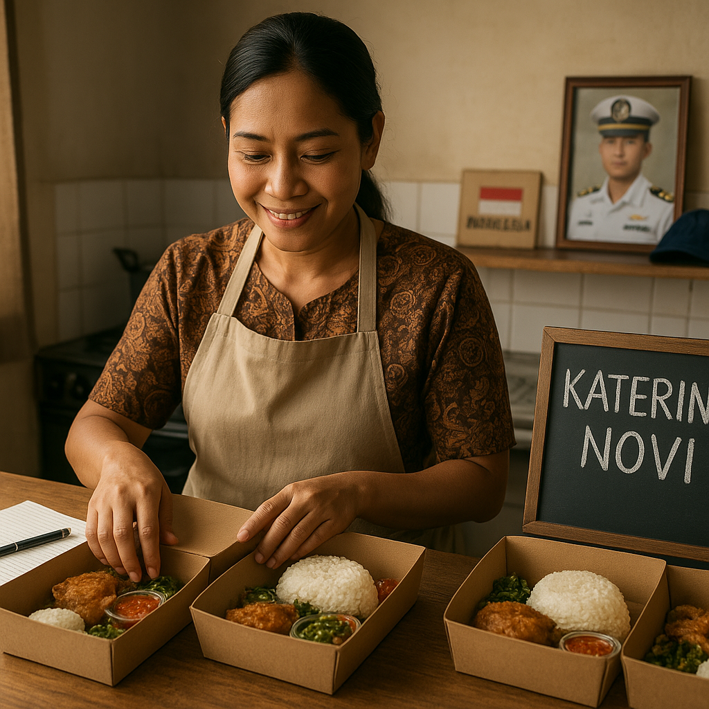 Ditinggal Suami Bertugas, Istri Prajurit AL Sukses Bangun Usaha Katering