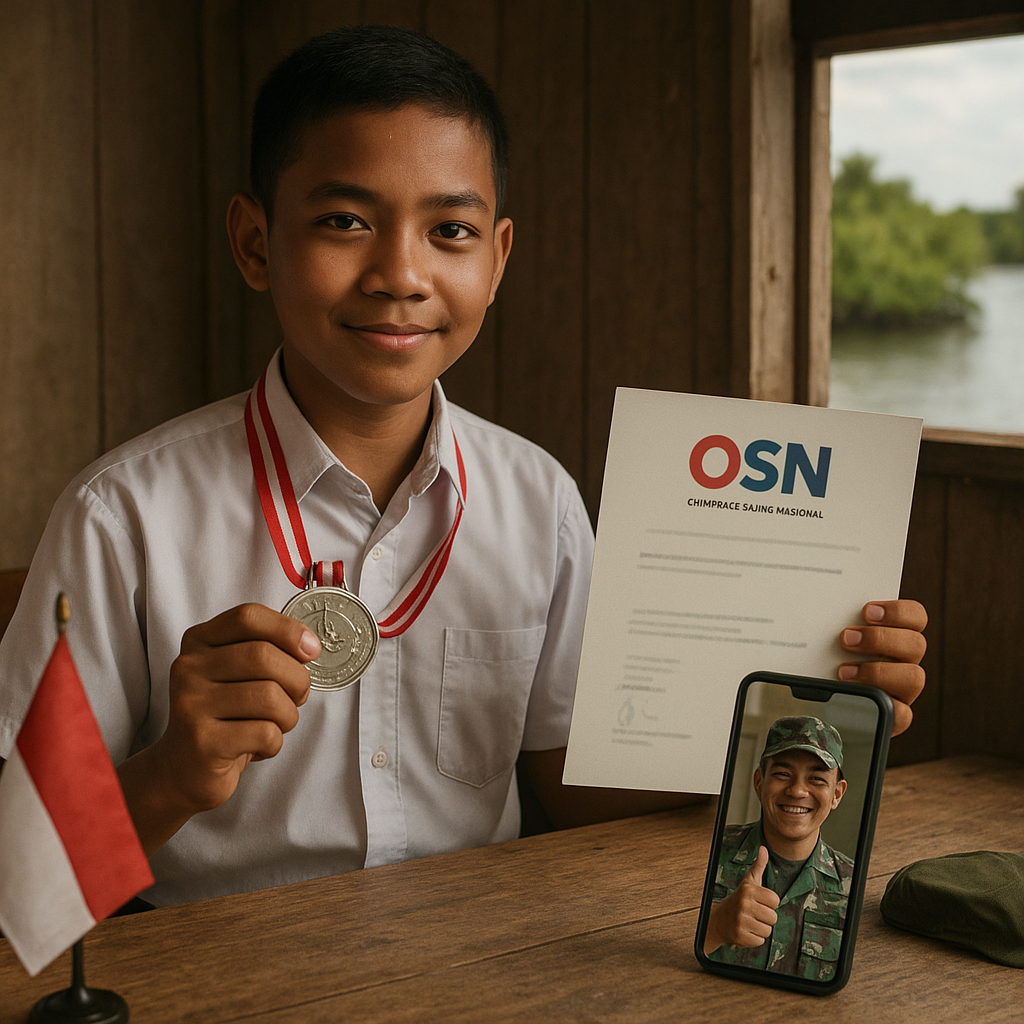 Anak Prajurit TNI di Nunukan Juara Olimpiade Sains Nasional, Berkat Disiplin dan Dukungan dari Jarak Jauh