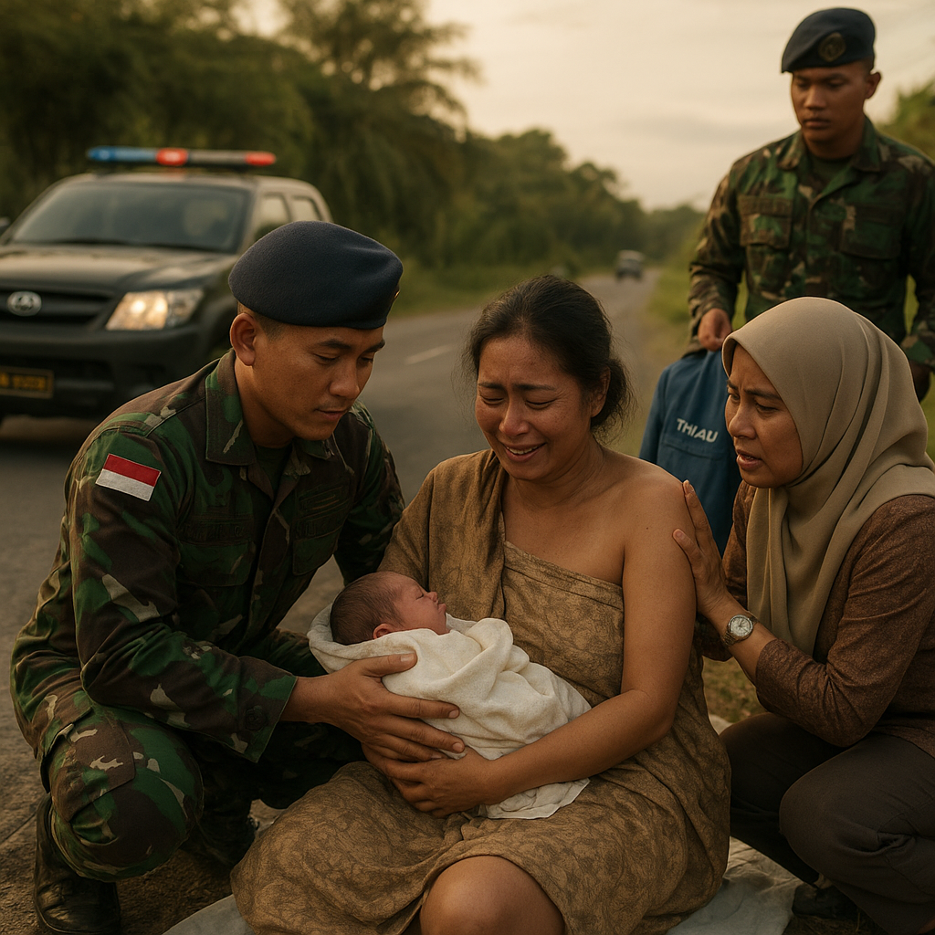Prajurit TNI AU di Tarakan Bantu Persalinan Ibu Hamil di Pinggir Jalan