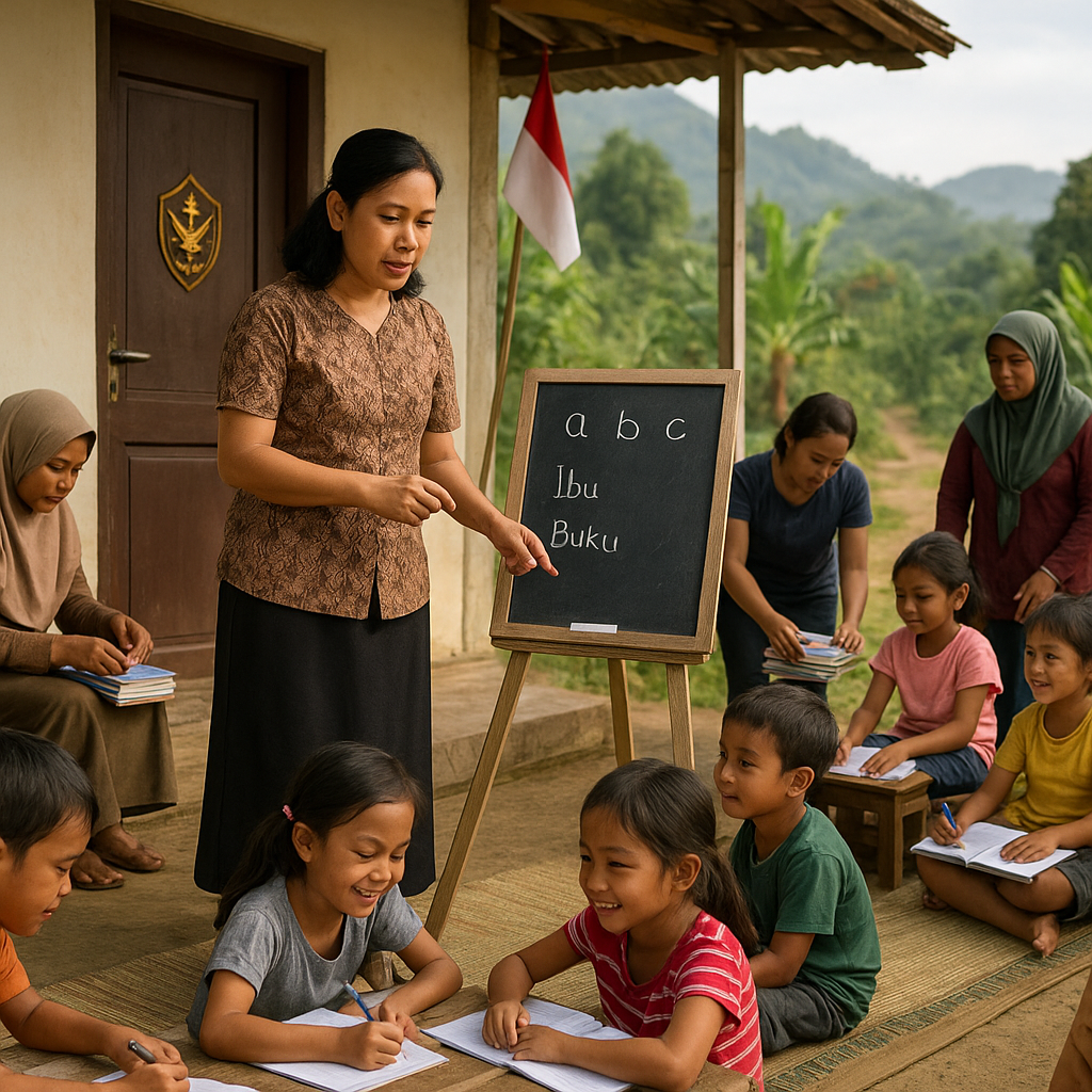 Istri Prajurit di Daerah Terpencil Dirikan Kelas Belajar untuk Anak-anak Kampung