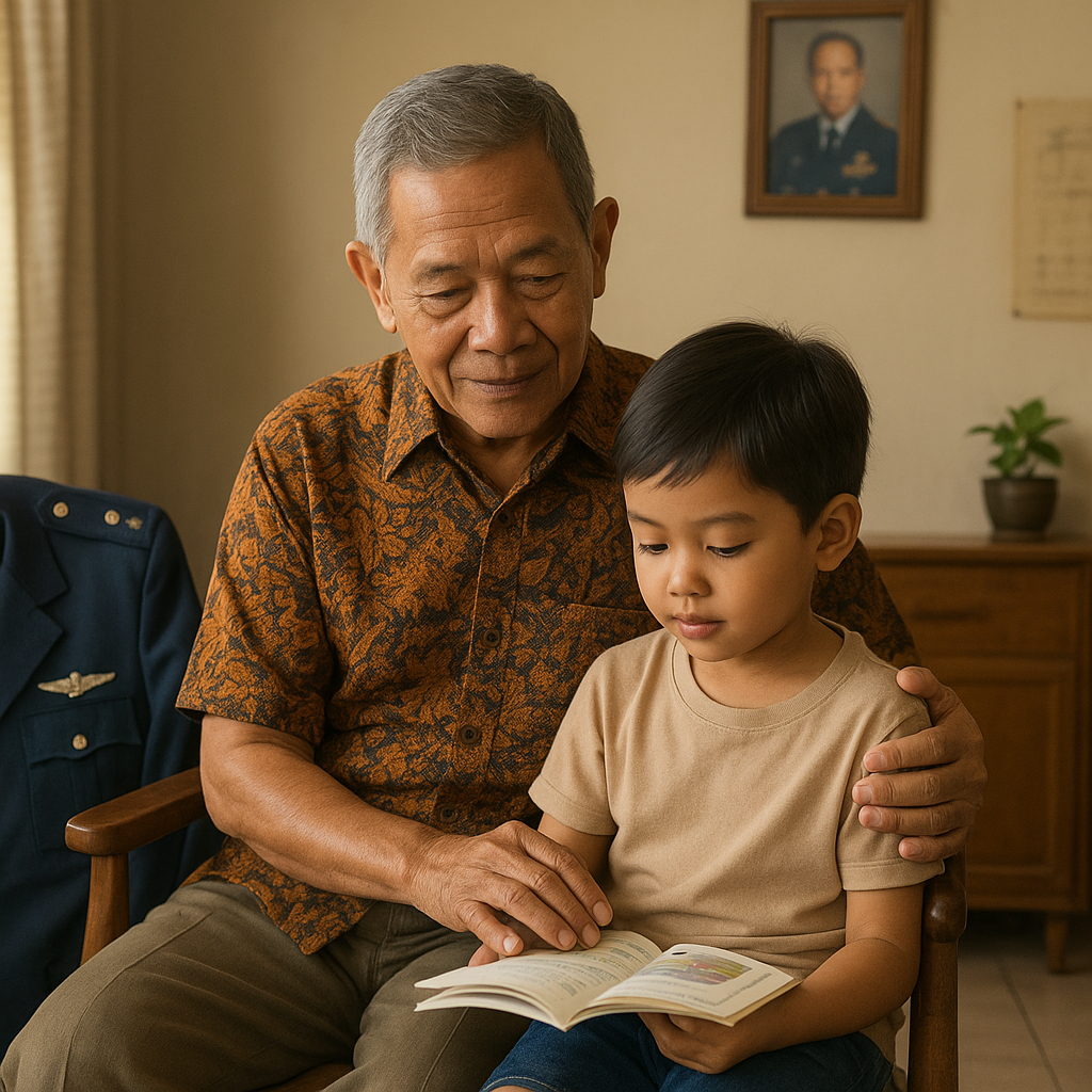 Kakek Pensiunan TNI AD Menjadi Wali dan Orang Tua Tunggal bagi Cucunya