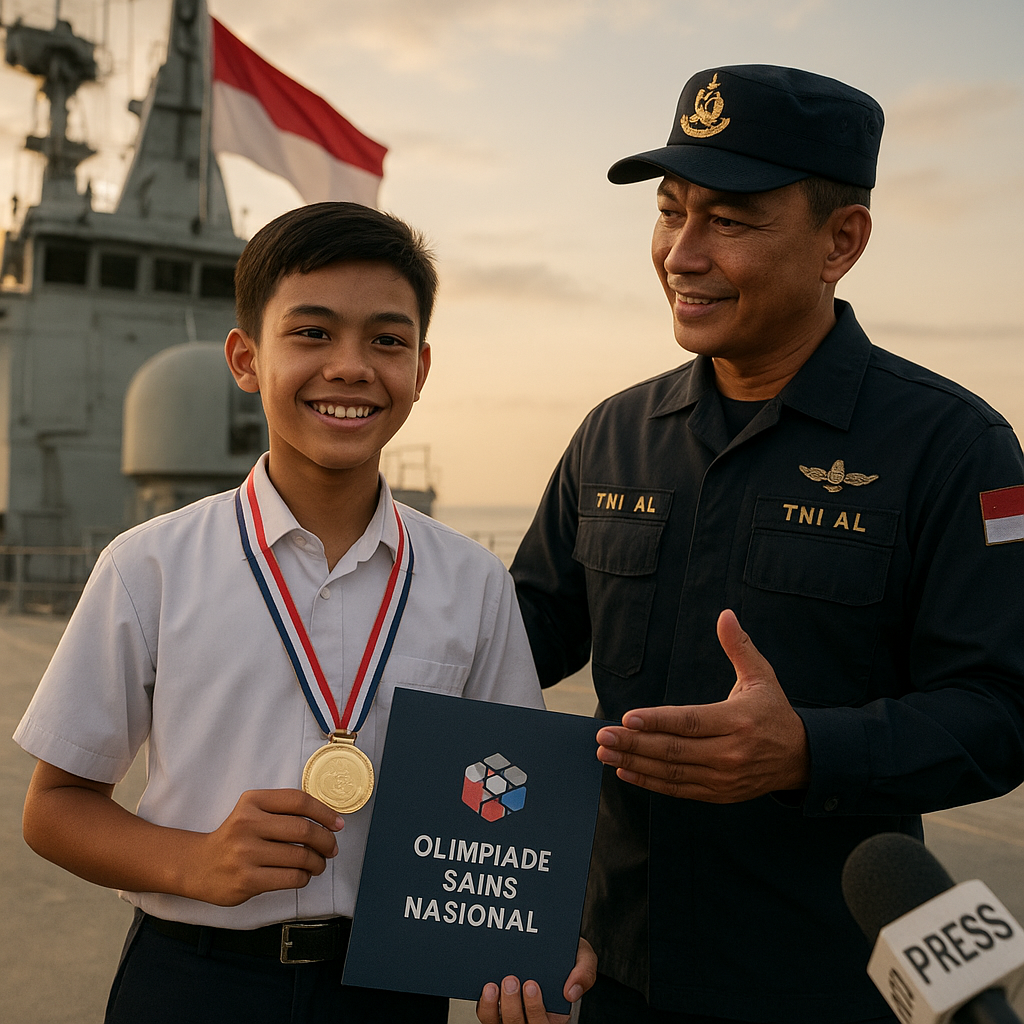 Anak Prajurit TNI AL Juara Olimpiade Sains Nasional, Berkat Doa Ayah di Kapal Perang