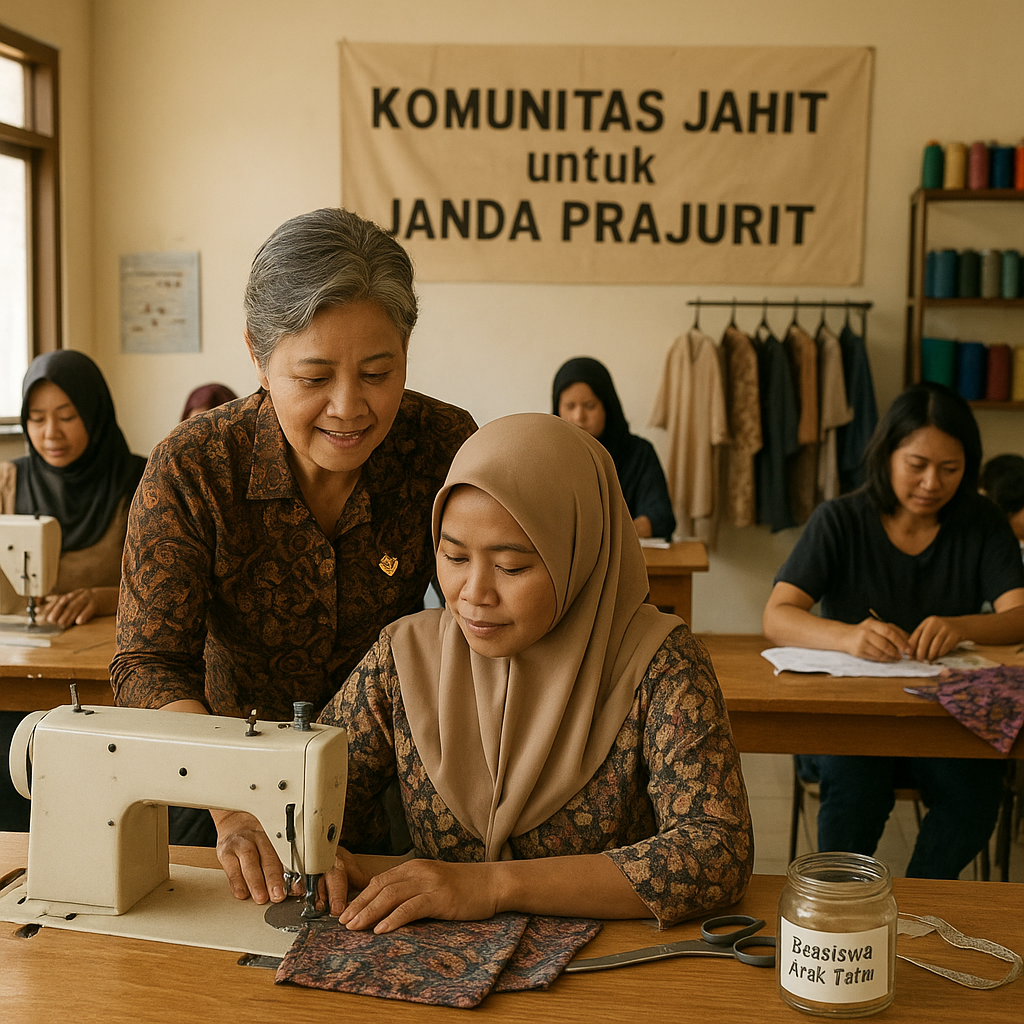 Ibu Pensiunan TNI AD Buat Komunitas Jahit untuk Janda Prajurit, Hasilnya untuk Beasiswa Anak Yatim