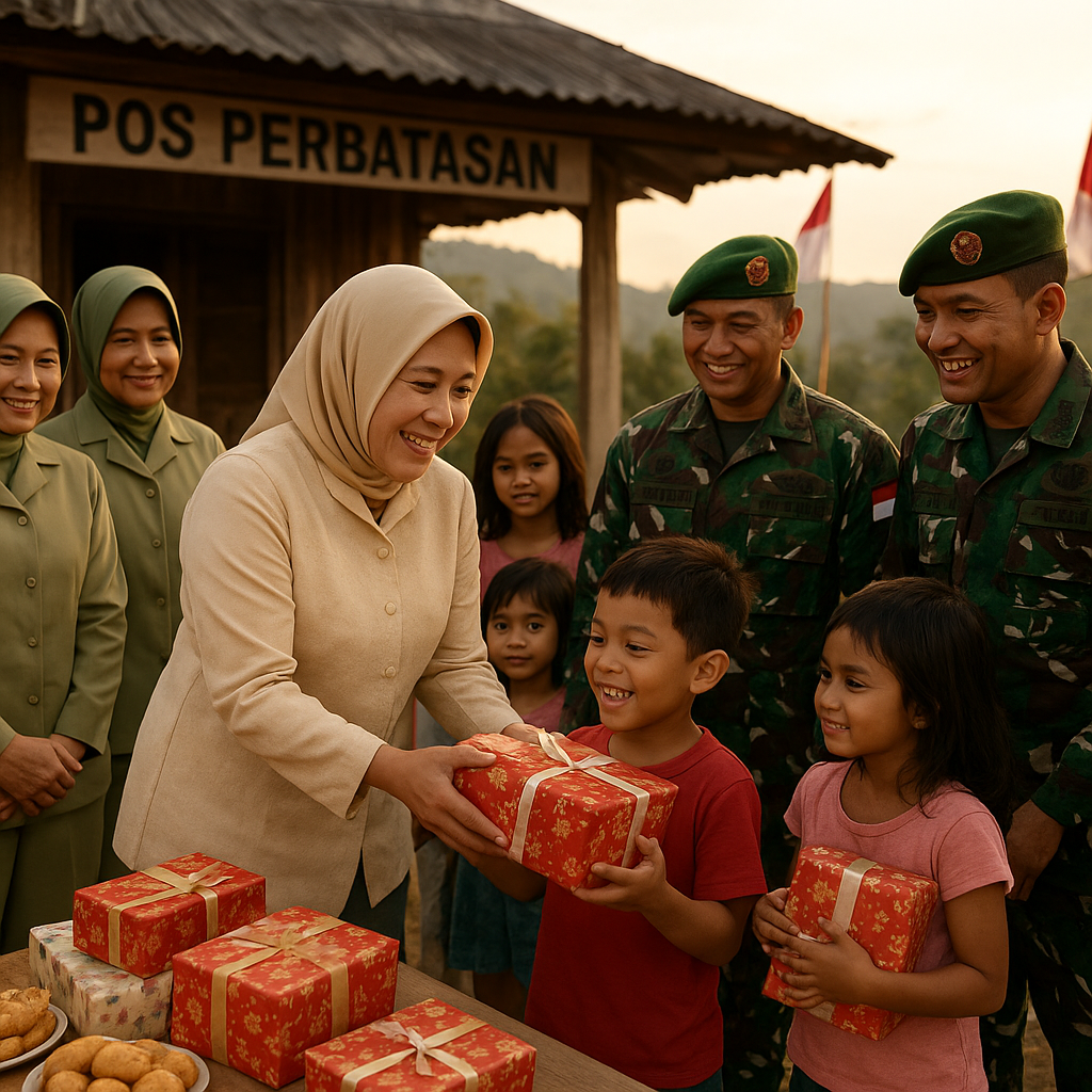 Kejutan Natal untuk Anak-anak Prajurit TNI di Perbatasan dari Ibu Negara