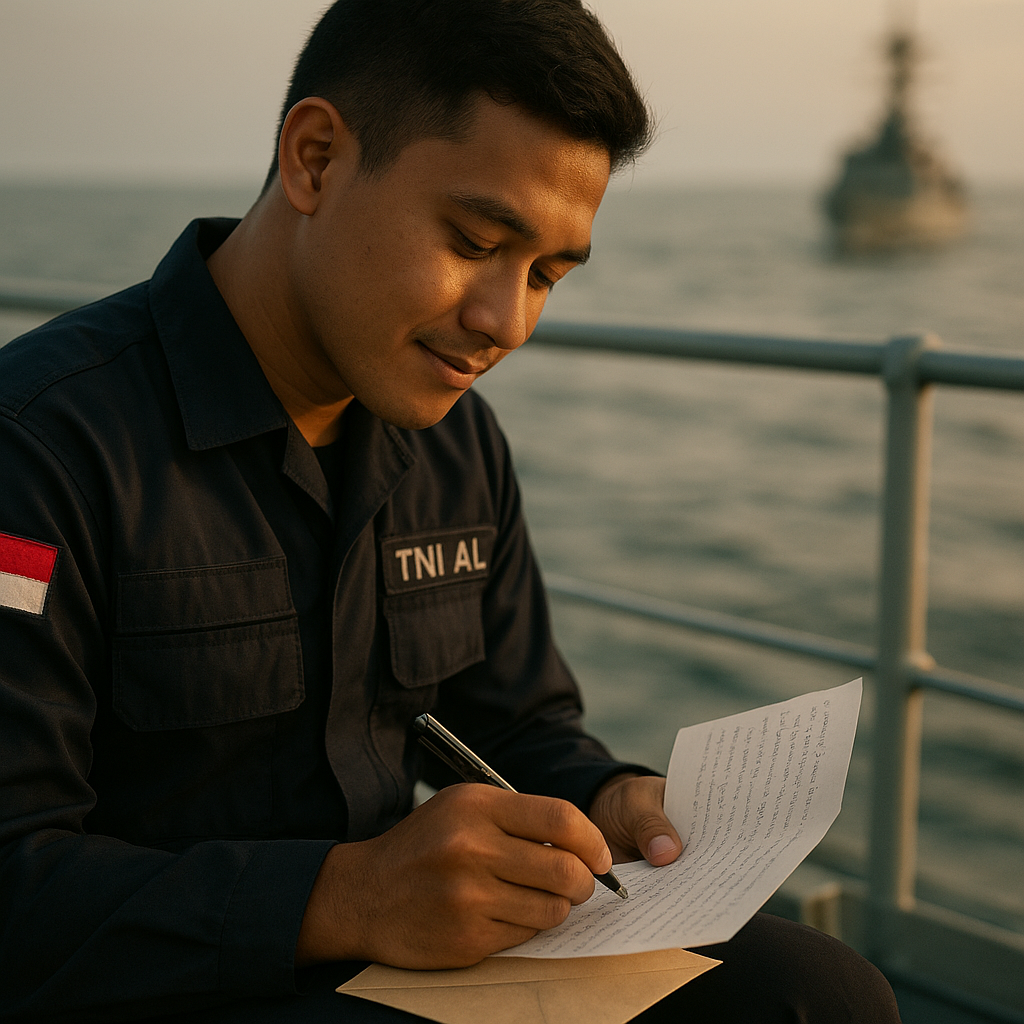 Surat Cinta dari Pulau Terdepan: Prajurit TNI AL di Kapal Perang untuk Istri