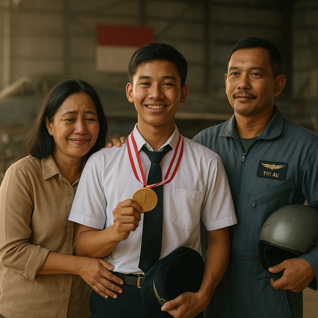 Anak Prajurit TNI AU Juara Olimpiade Sains Bercita-cita Jadi Pilot seperti Ayah