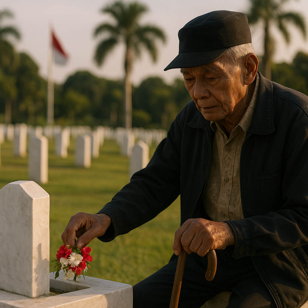 Kakek Pensiunan TNI yang Rajin Menjenguk Makam Rekan-rekannya di TMP