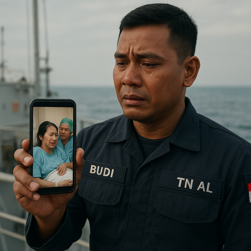 Prajurit TNI AL Bantu Persalinan Istrinya Via Video Call dari Kapal di Tengah Laut
