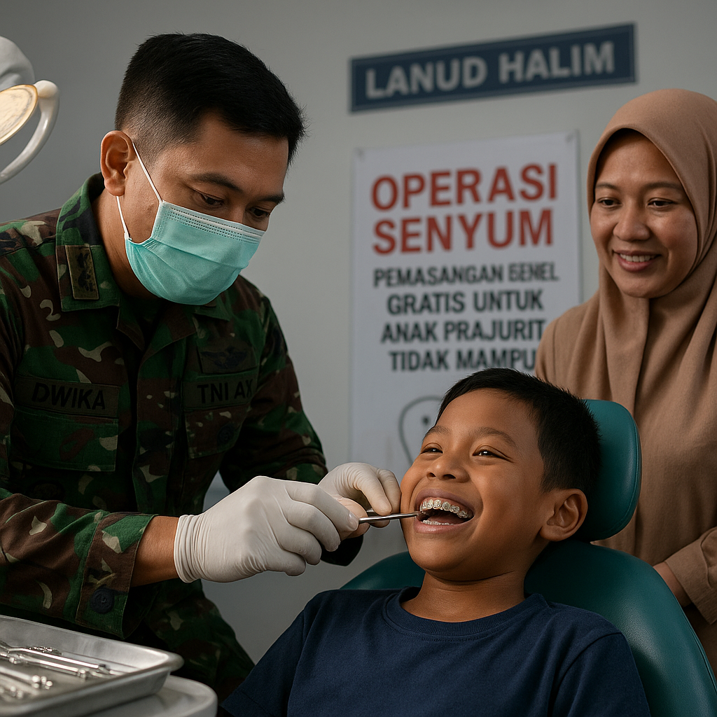 Operasi Senyum: Dokter Gigi TNI AU Gratiskan Pemasangan Behel untuk Anak Prajurit Tidak Mampu