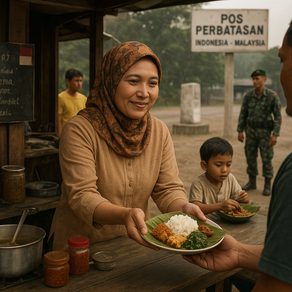Istri Prajurit di Pos Perbatasan Malaysia Buka Warung Sederhana untuk Hidupi Keluarga