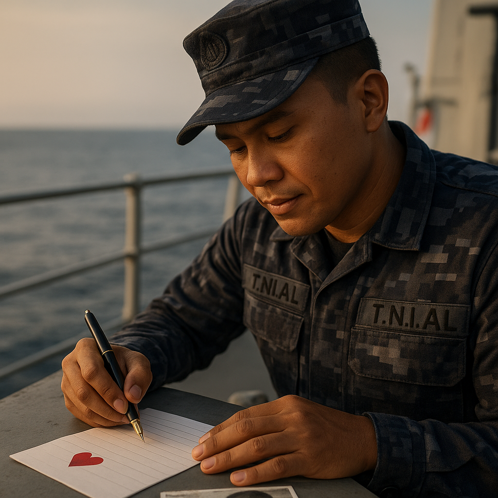 Surat Cinta dari Laut: Prajurit TNI AL di KRI Tulis Puisi untuk Istri di Hari Valentine