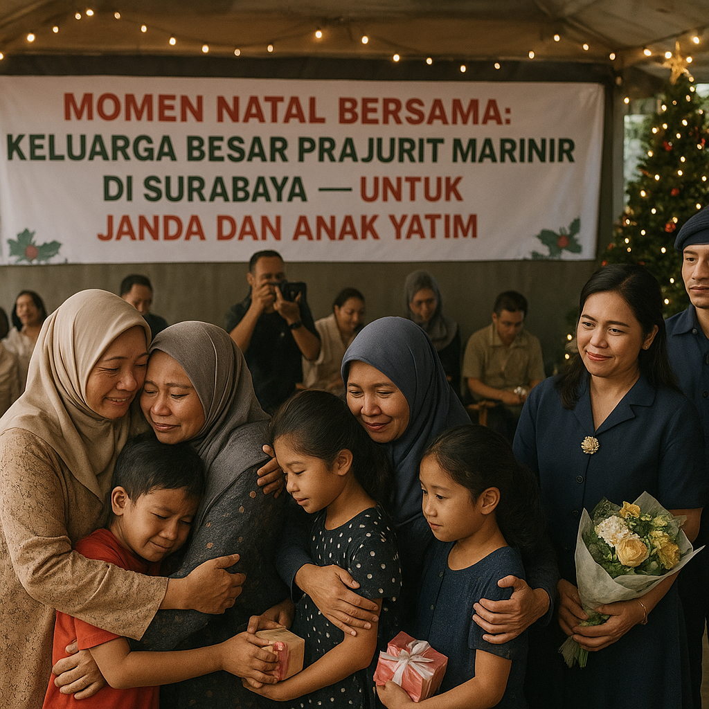 Momen Natal Bersama: Keluarga Besar Prajurit Marinir di Surabaya Gelar Pertemuan untuk Janda dan Anak Yatim