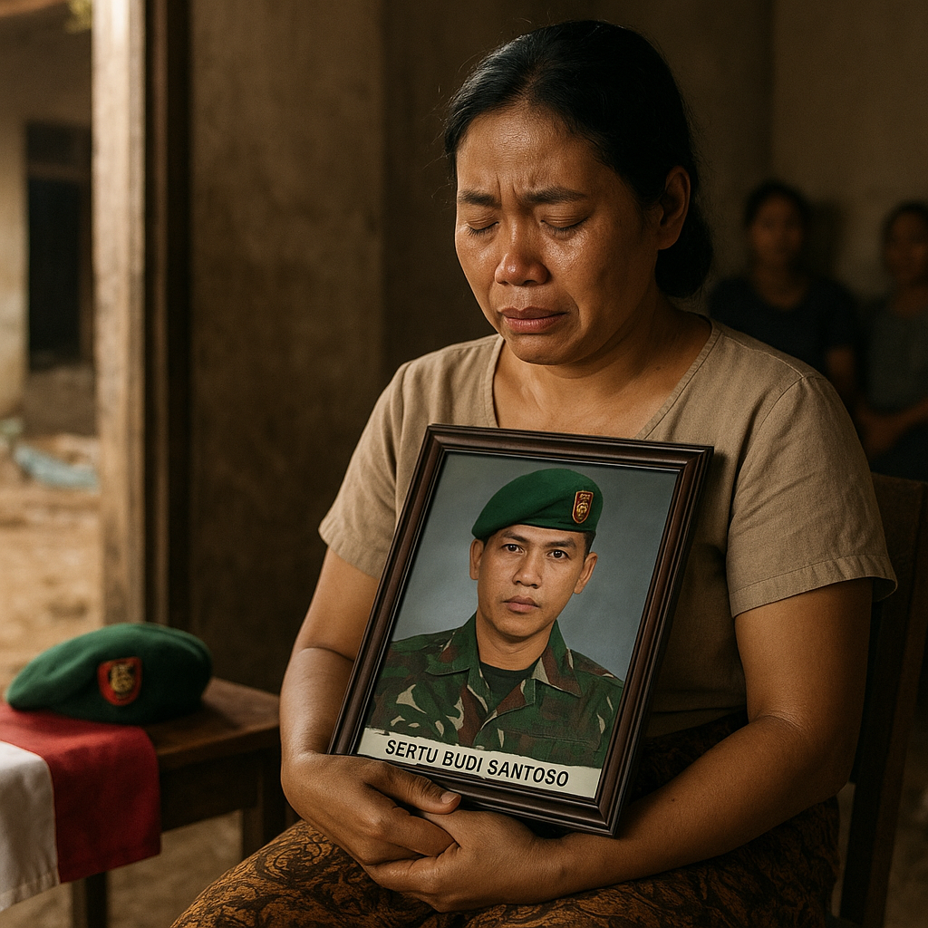 Duka Istri Prajurit yang Gugur Saat Evakuasi Korban Banjir Bandang