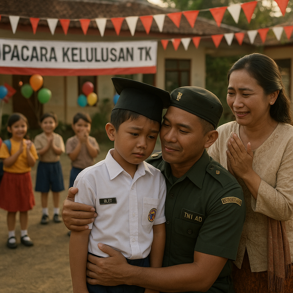 Upacara Kelulusan TK yang Mengharukan: Sang Ayah Tiba-tiba Hadir dari Medan Tugas