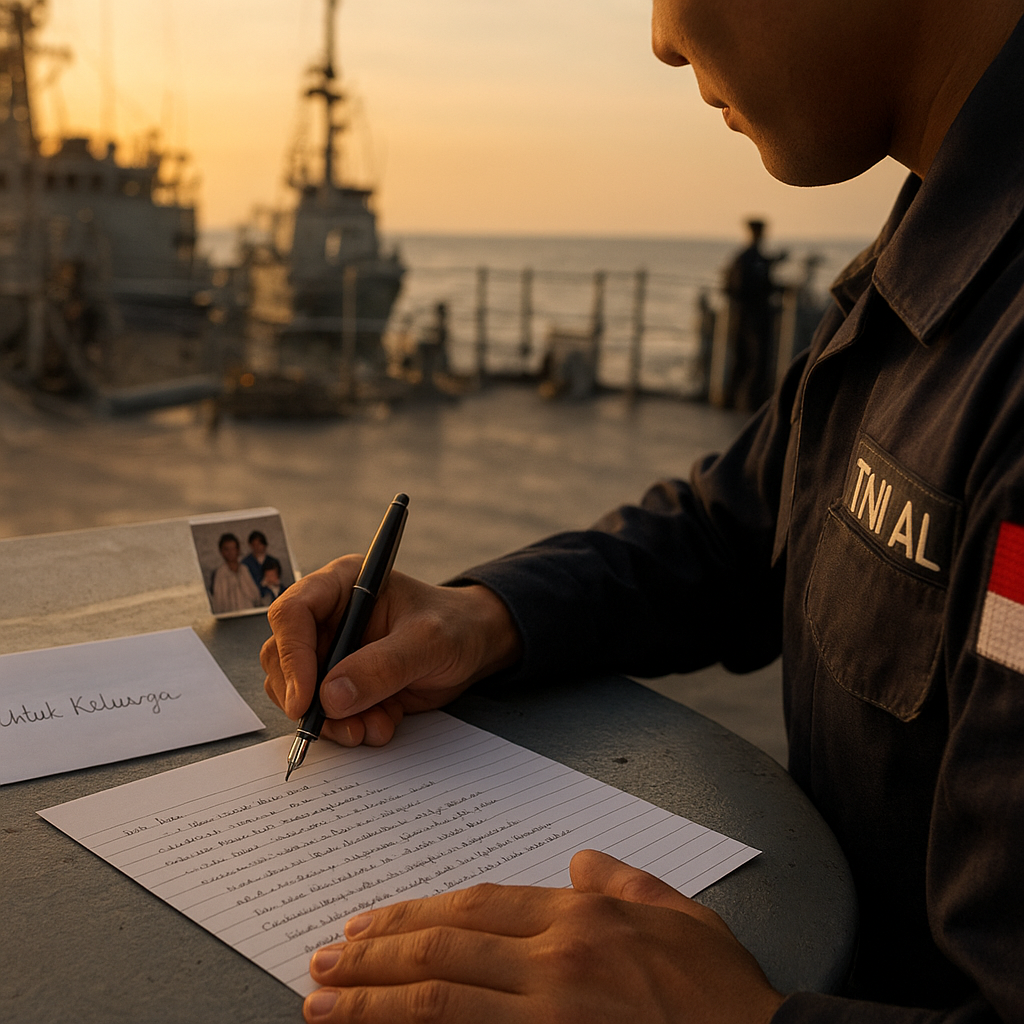 Surat Cinta dari Kapal Perang: Komunikasi Romantis Prajurit TNI AL dengan Keluarga