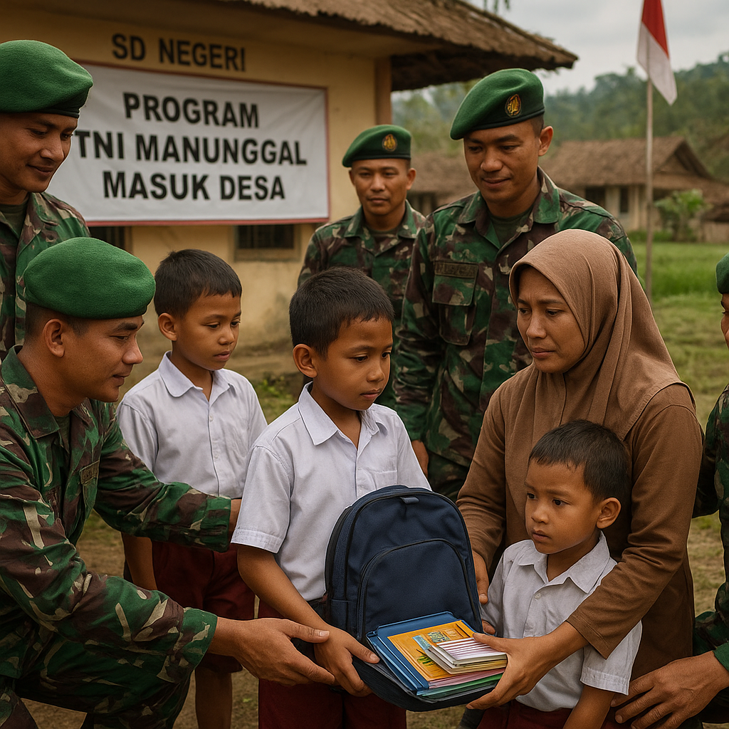 Program TNI Manunggal Masuk Desa: Prajurit Bantu Anak Yatim Piatu Prajurit Lain Bersekolah