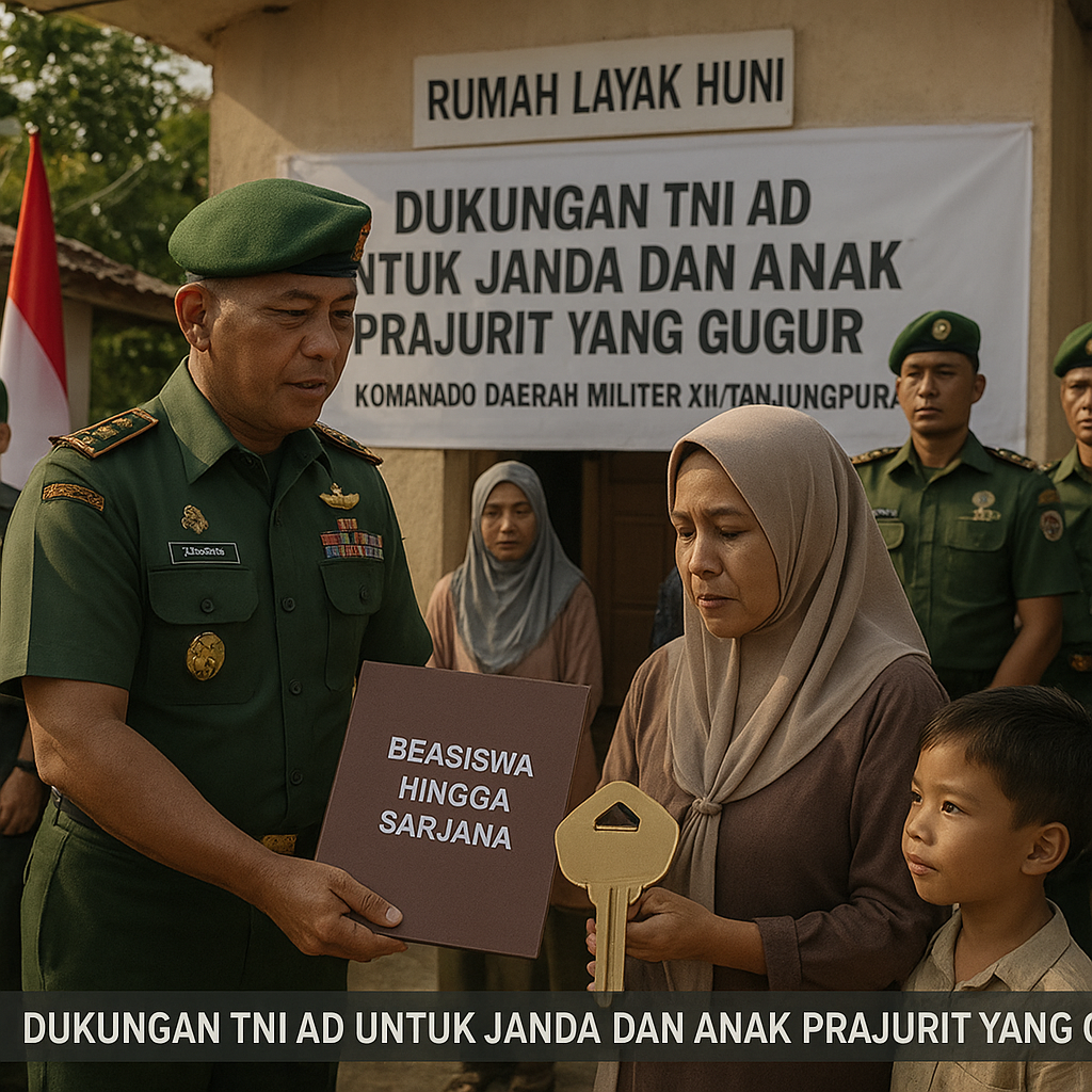 Dukungan TNI AD untuk Janda dan Anak Prajurit yang Gugur, Berikan Beasiswa hingga Sarjana dan Rumah Layak Huni