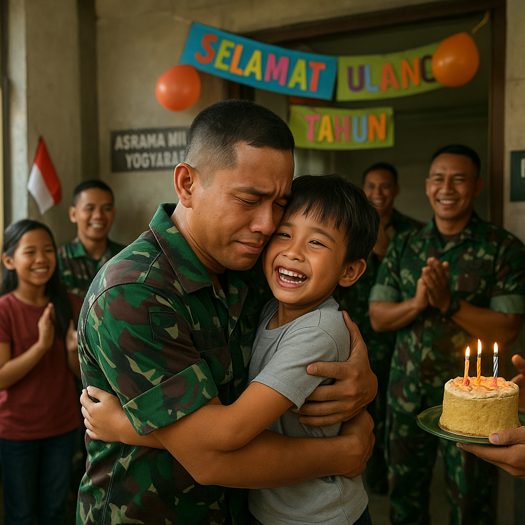 Kejutan Ulang Tahun untuk Anak Prajurit di Asrama Militer: Dari Sedih Jadi Bahagia Saat Ayah Tiba-Tiba Pulang
