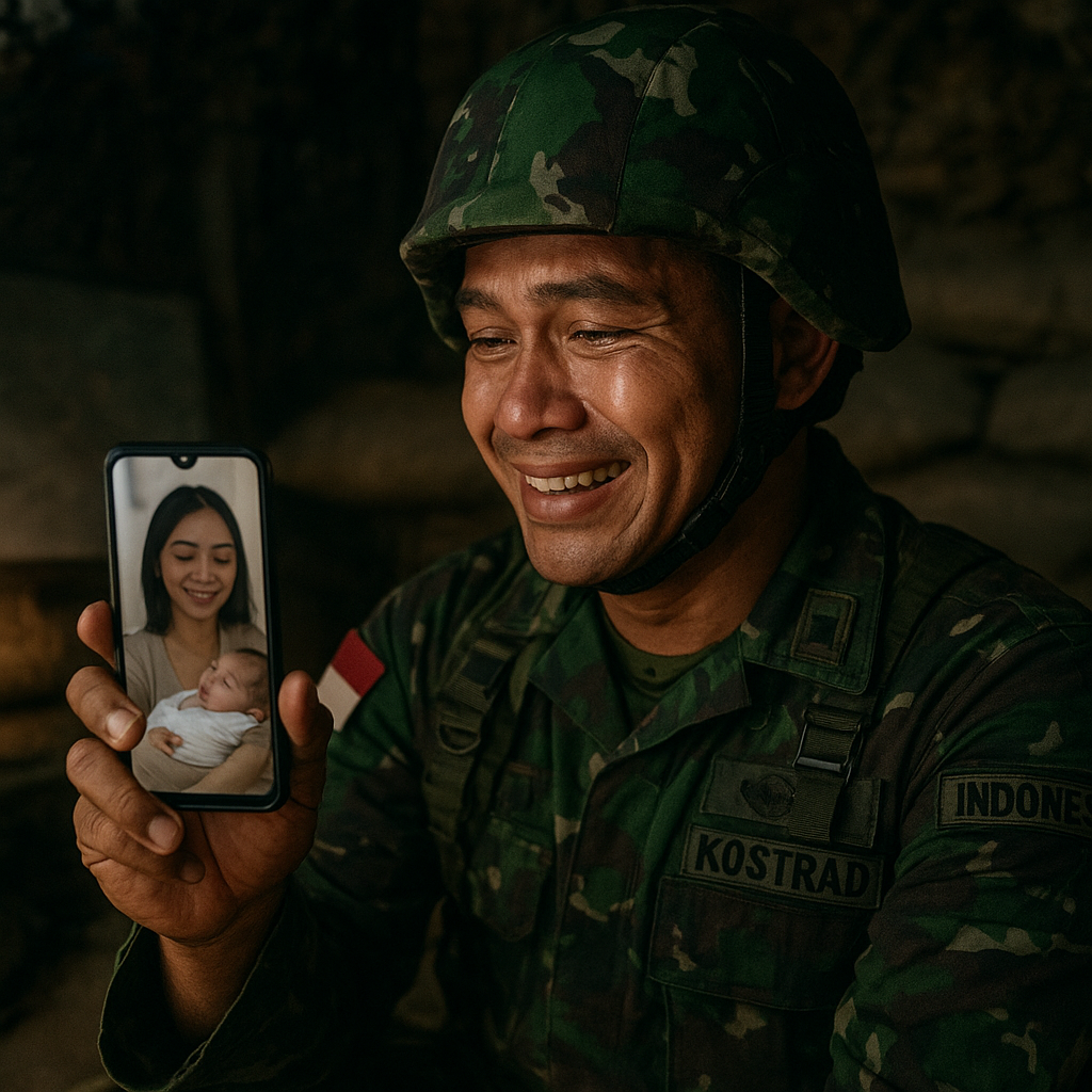Prajurit Satgas Yonif Raider 303 Kostrad Jadi Ayah di Tengah Medan Tempur Palestina